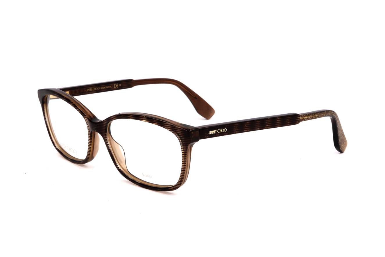 Jimmy Choo JC140 LY6 STRIPPED GLITTER Brown 53/16/140
